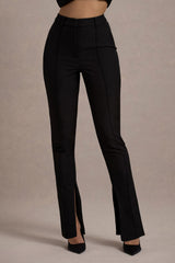 Wonder Woman | Black High Waist Tailored Trousers With Hem Split