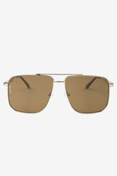 Sorrento | Otra Gold Oversized Brown Tinted Sunglasses