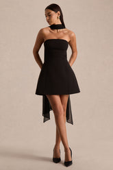 Noor | Bandeau-Neck Mini Dress With Scarf Detail