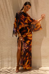 Elysia | Smoke Print Asymmetric Crop Top