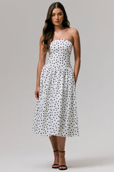 Triumph | Polka Dot Bandeau Midi Dress