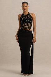 Joi | Black Maxi Skirt With Sash Detail