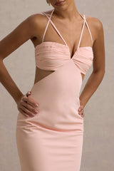 Leandra | Pink Strappy Cut-Out Maxi Dress