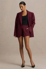 Lina | Burgundy Tailored Shorts