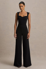 Everlee | Black Sweetheart-Neck Jumpsuit