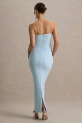 Juniper | Powder Blue Strapless Maternity Maxi Dress