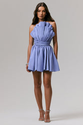 Distinguished | Powder Blue Asymmetric Ruffled Mini Dress