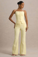 Jada | Lemon Tailored Flared-Leg Trousers