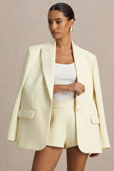 Katherine | Cream Plunge-Neck Tailored Blazer