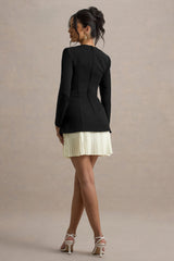 Lysette | Black Sweetheart Long-Sleeve Stretch Mini Dress