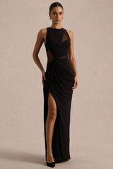 Opaline | Black Crew-Neck Maxi Dress