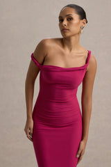 Lita | Hot Pink Twisted Asymmetric Maxi Dress