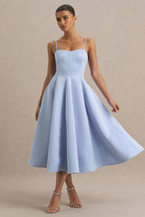 Mally | Powder Blue Sweetheart A-Line Midi Dress