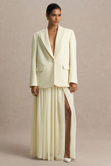 Spencer | Cream Chiffon Pleated Maxi Skirt