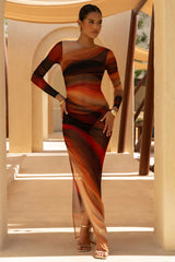 Barzilio | Ombre Long-Sleeve Bodycon Maxi Dress