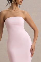 Angela | Pink Bandeau Fishtail Maxi Dress