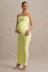 Juniper | Lemon Strapless Maternity Maxi Dress