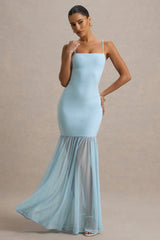 Ernie | Powder Blue Maxi Dress With Chiffon Skirt