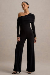 Gracious | Black Jumpsuit With Asymmetric Neckline