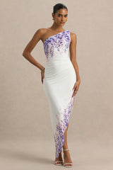 Sybil | Wisteria Floral Print Asymmetric Midi Dress