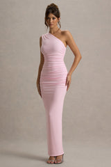 Dalarie | Pink One-Shoulder Gathered Maxi Dress