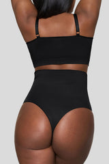 BOOMBA | Black Short-Waisted Thong Shapewear