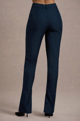 Wonder Woman | Navy High Waist Tailored Trousers With Hem Split