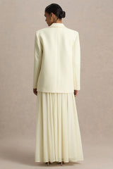 Spencer | Cream Chiffon Pleated Maxi Skirt