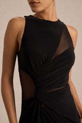 Opaline | Black Crew-Neck Maxi Dress