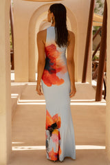 Marlo | Powder Blue Poppy Print Maxi Dress