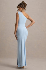Galene | Powder Blue Asymmetric Wrap Maxi Dress