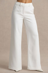 Silvia | White Straight-Leg Trousers