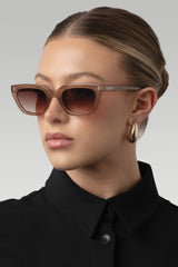 Nove | Otra Brown Slim Rounded Cat Eye Sunglasses