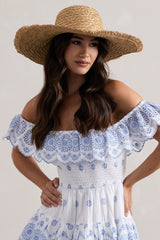 Solara | Beige Straw Sun Hat