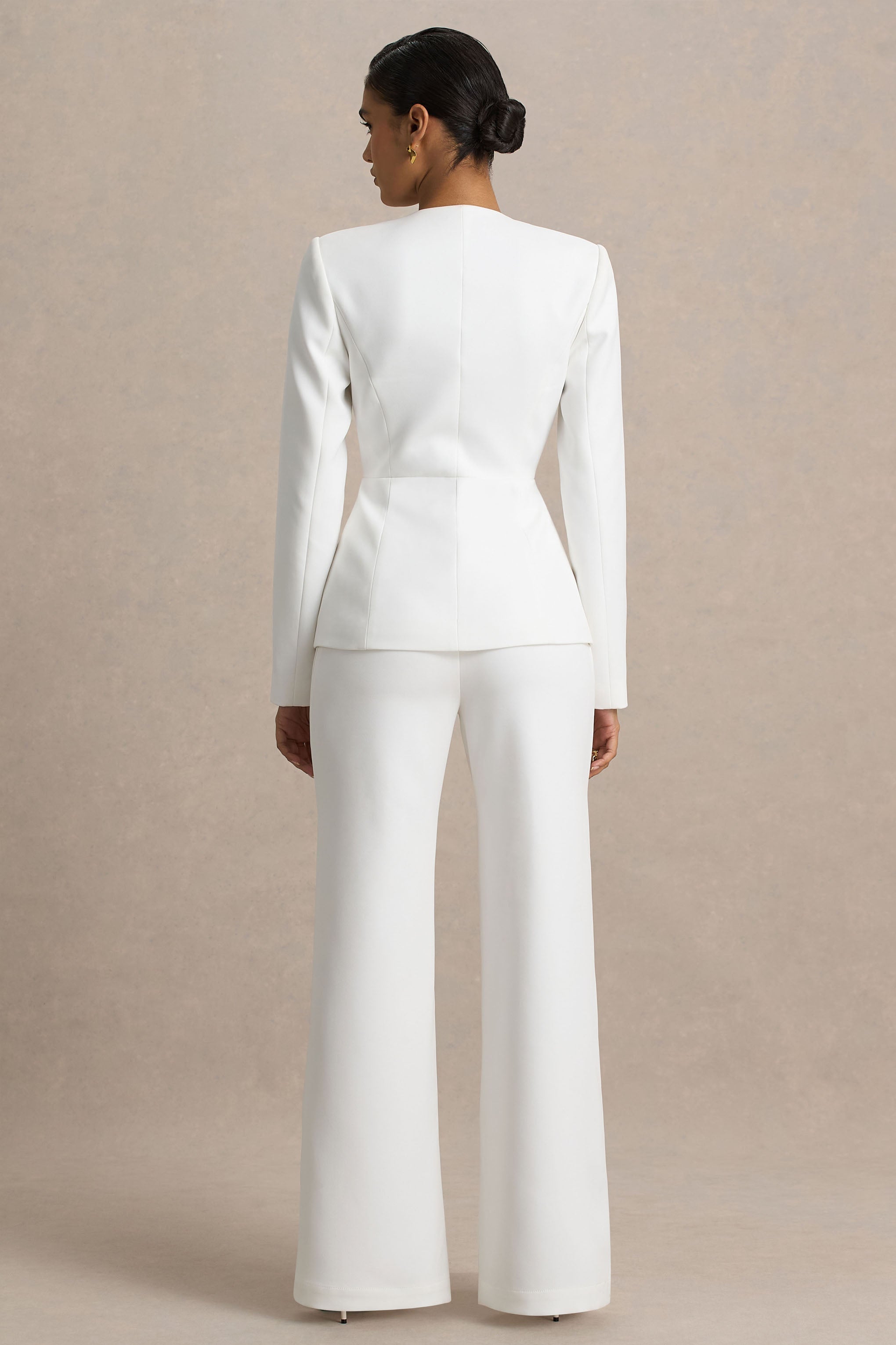 Silvia | White Straight-Leg Trousers