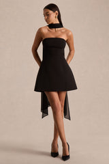 Noor | Bandeau-Neck Mini Dress With Scarf Detail