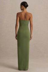 Laviza | Olive Strapless Cut-Out Wrap Maxi Dress