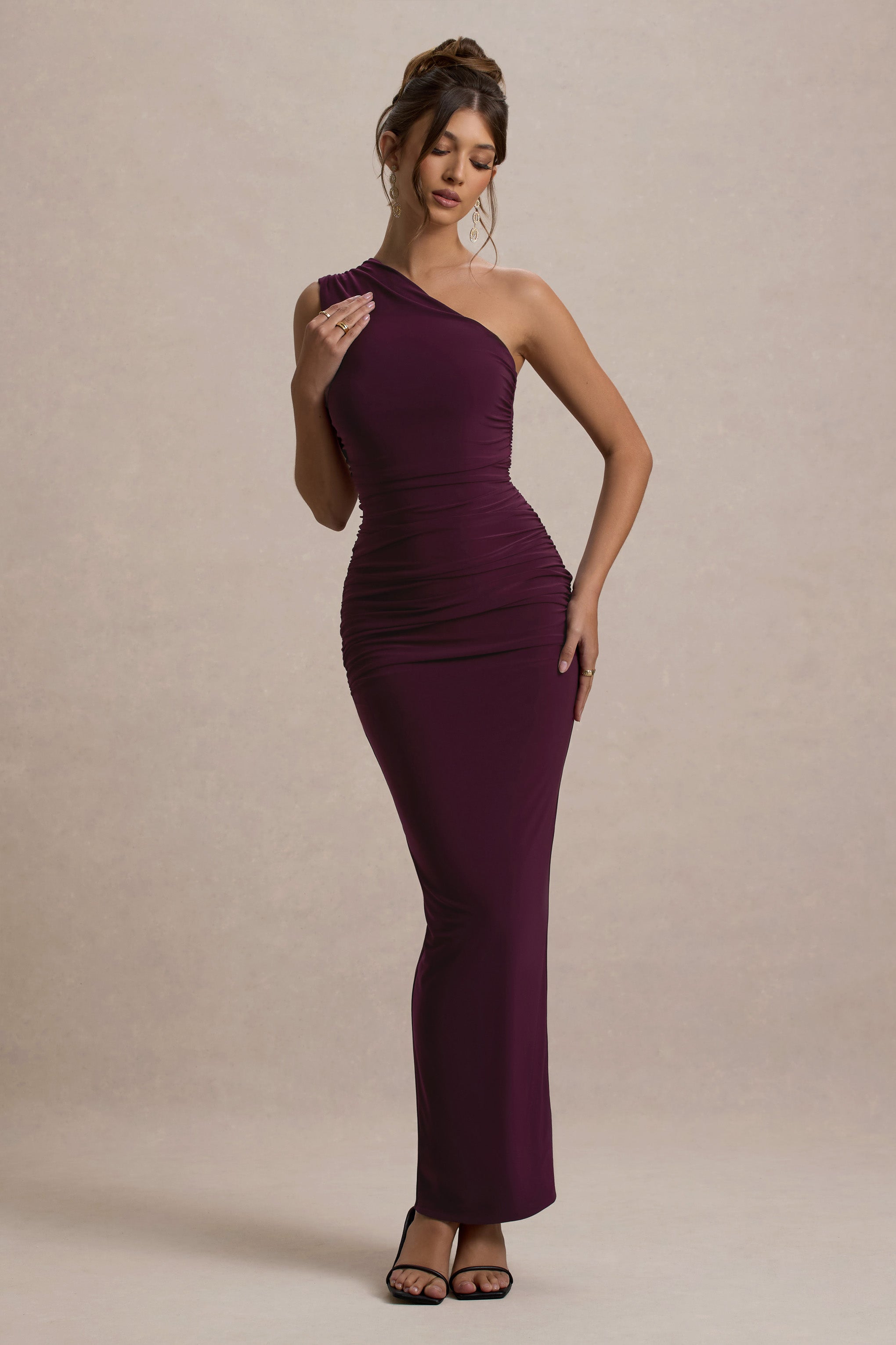 Dalarie | Port One-Shoulder Gathered Maxi Dress