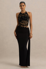 Joi | Black Maxi Skirt With Sash Detail