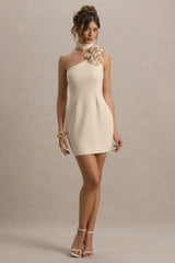 The Social | Lemon Mini Dress With Ruffled Choker