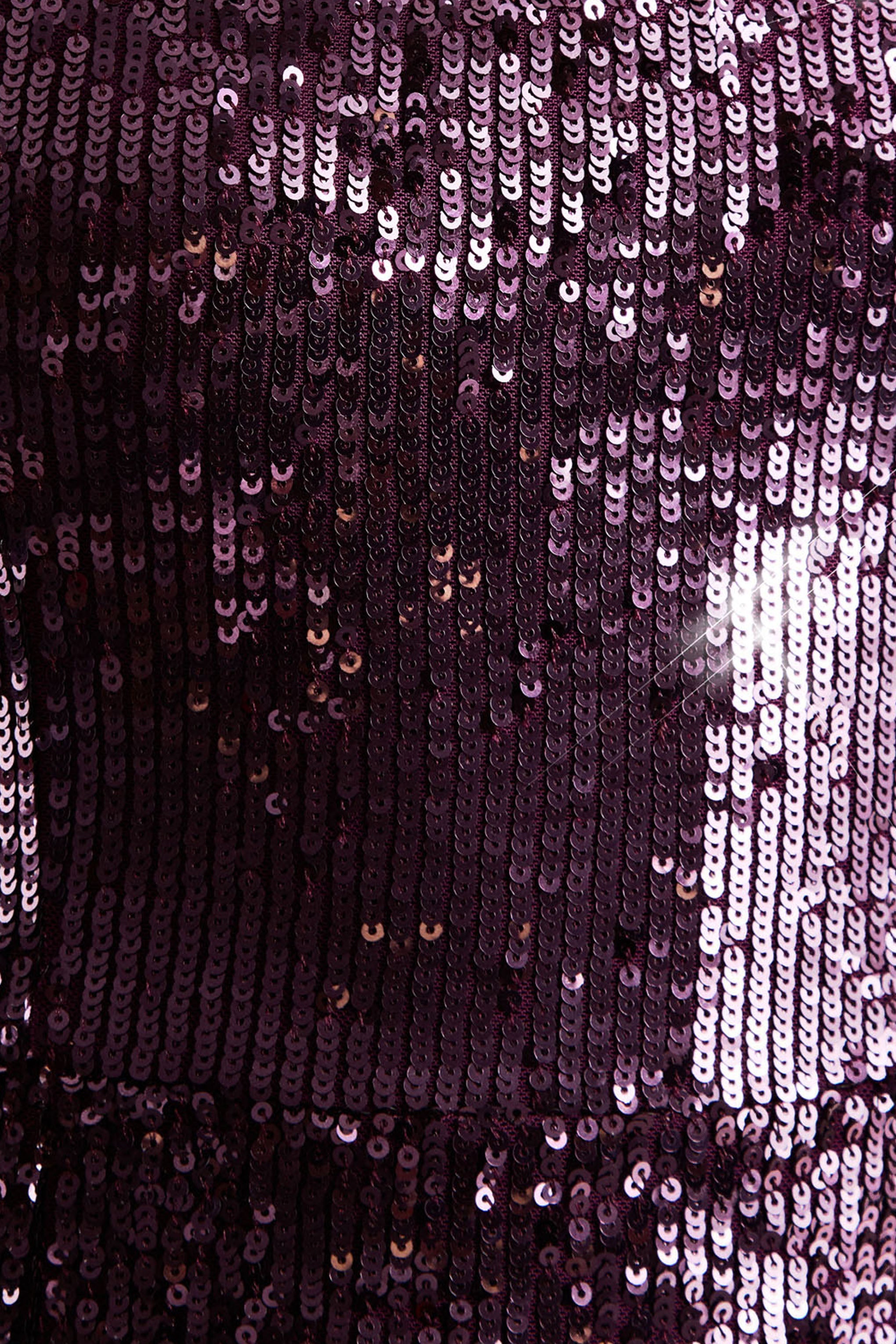 High Life | Plum Sequin Square-Neck Maxi Dress With Front-High Split
