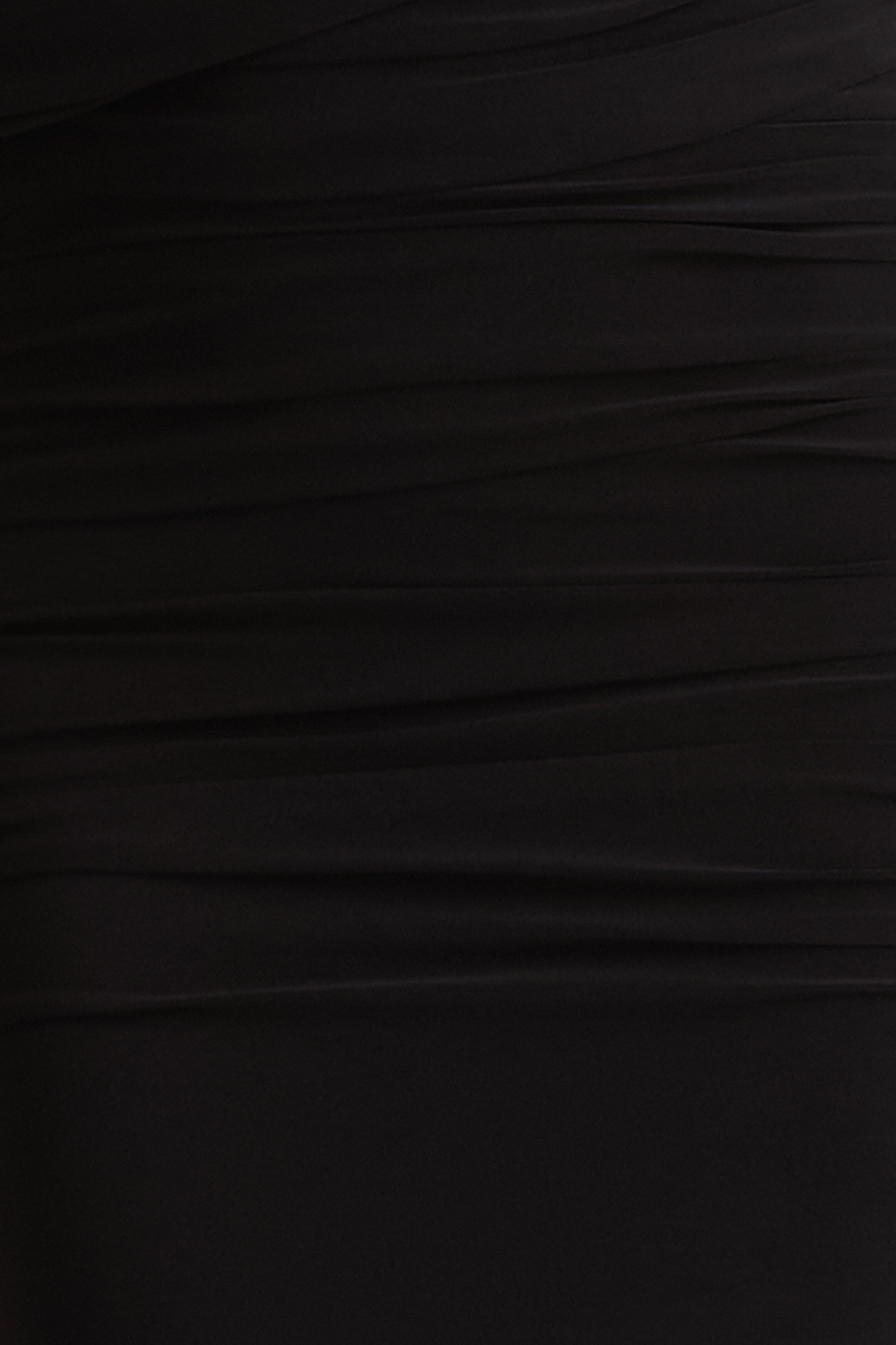 Glitz | Black High-Neck Maxi Dress With Cape Sleeve and Ruched Detail