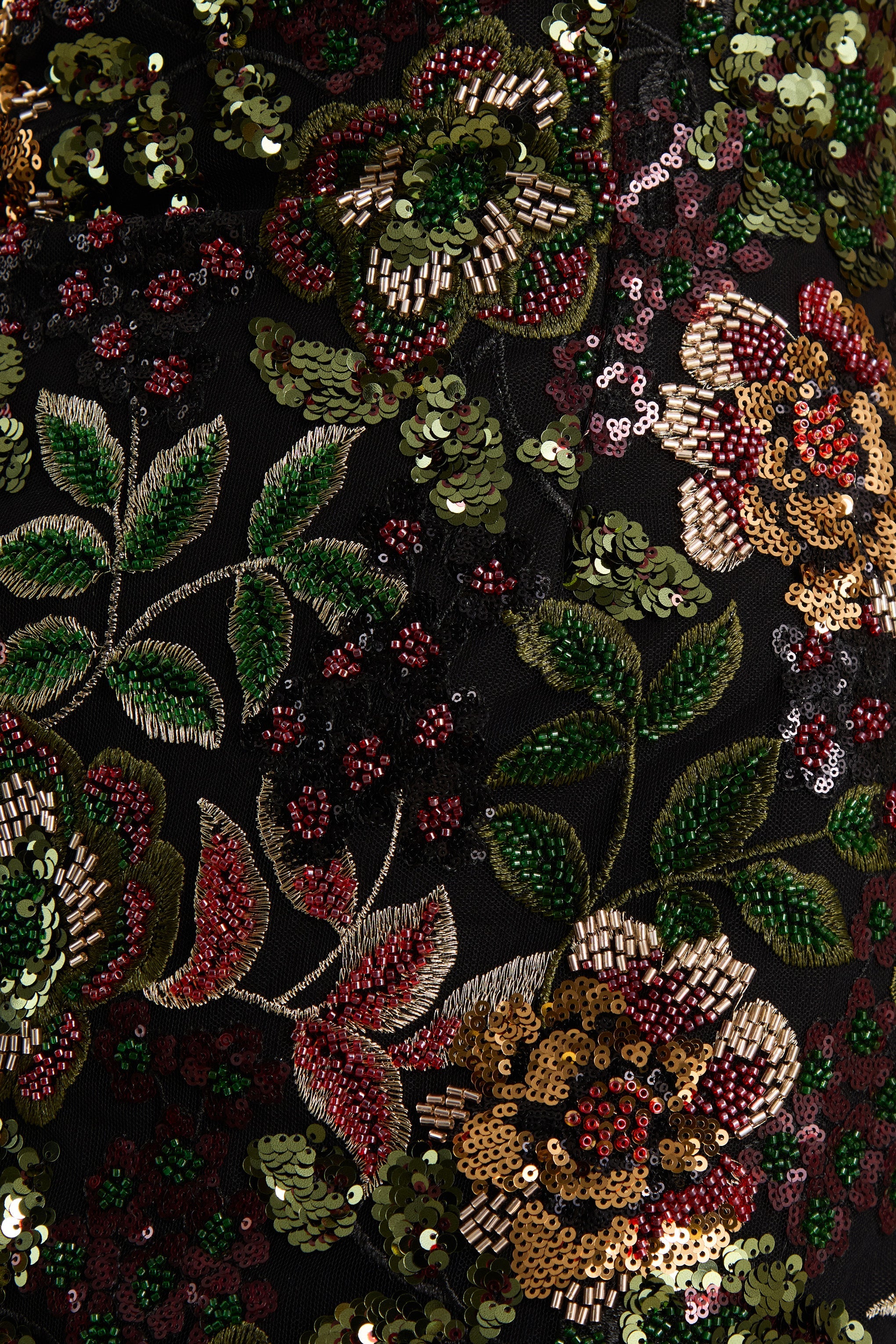 Cora | Winter Floral Embellished Mesh Bandeau Maxi Dress With Scarf