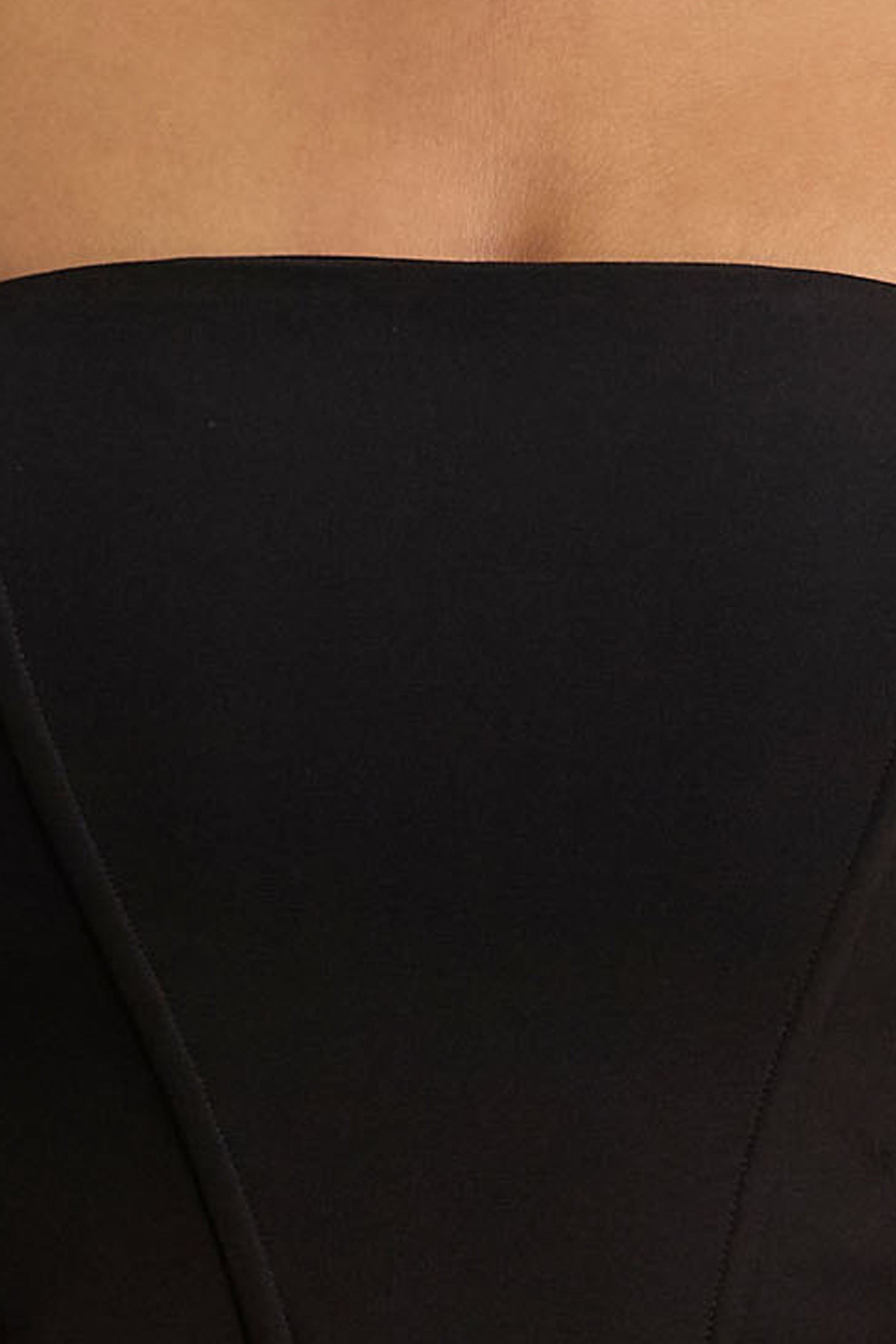 Panama | Black Bardot Jumpsuit With Cream Puff Sleeves