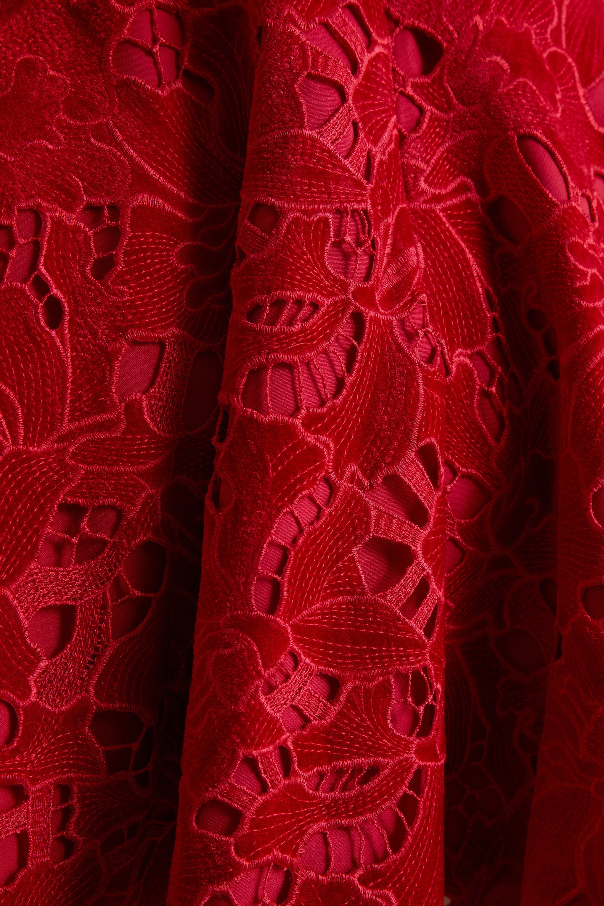 Roam | Red Lace High-Neck Mini Dress