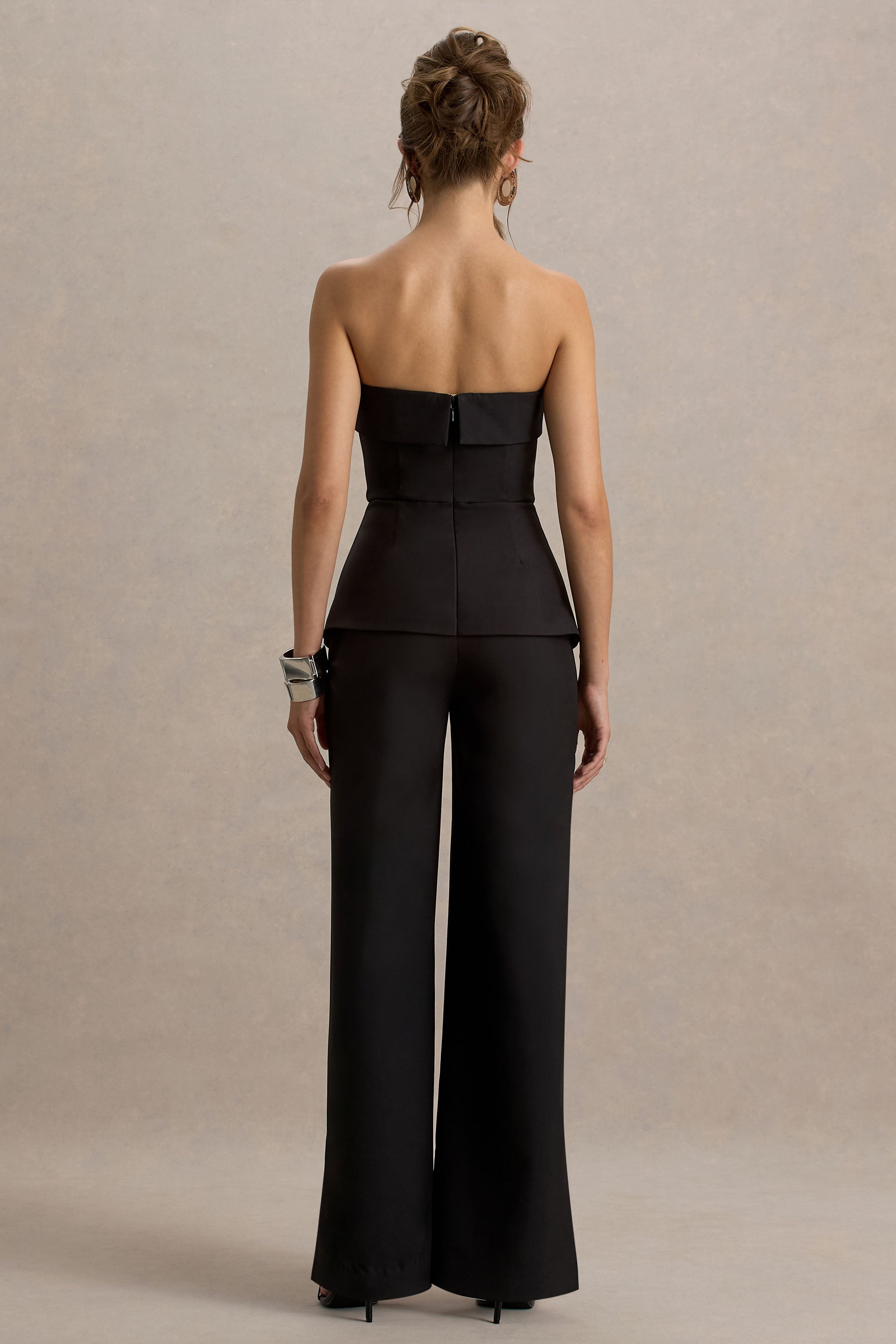 Noemi | Black Bandeau Tailored Jumpsuit
