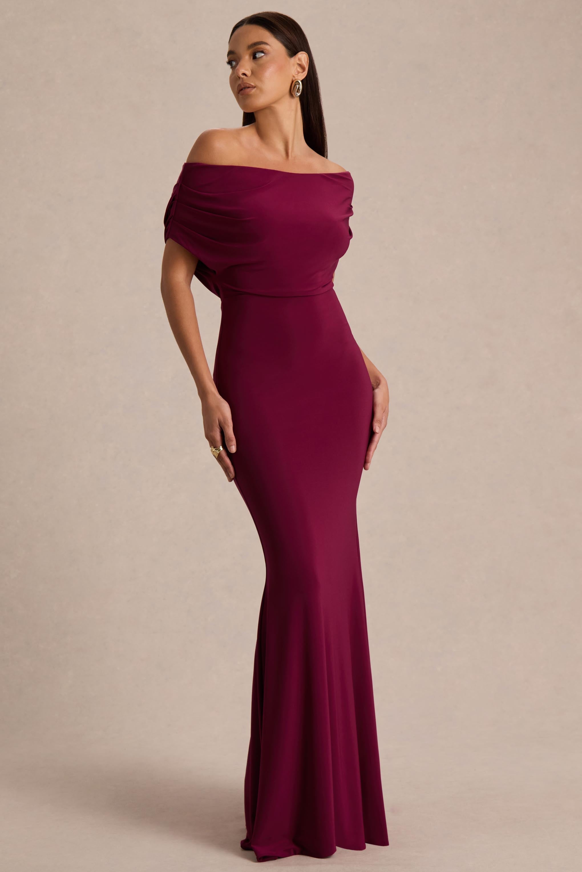 Bowden | Berry Bardot Maxi Dress