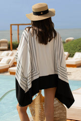 Calantha | White & Black Print Kimono