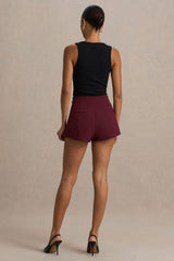 Lina | Burgundy Tailored Shorts