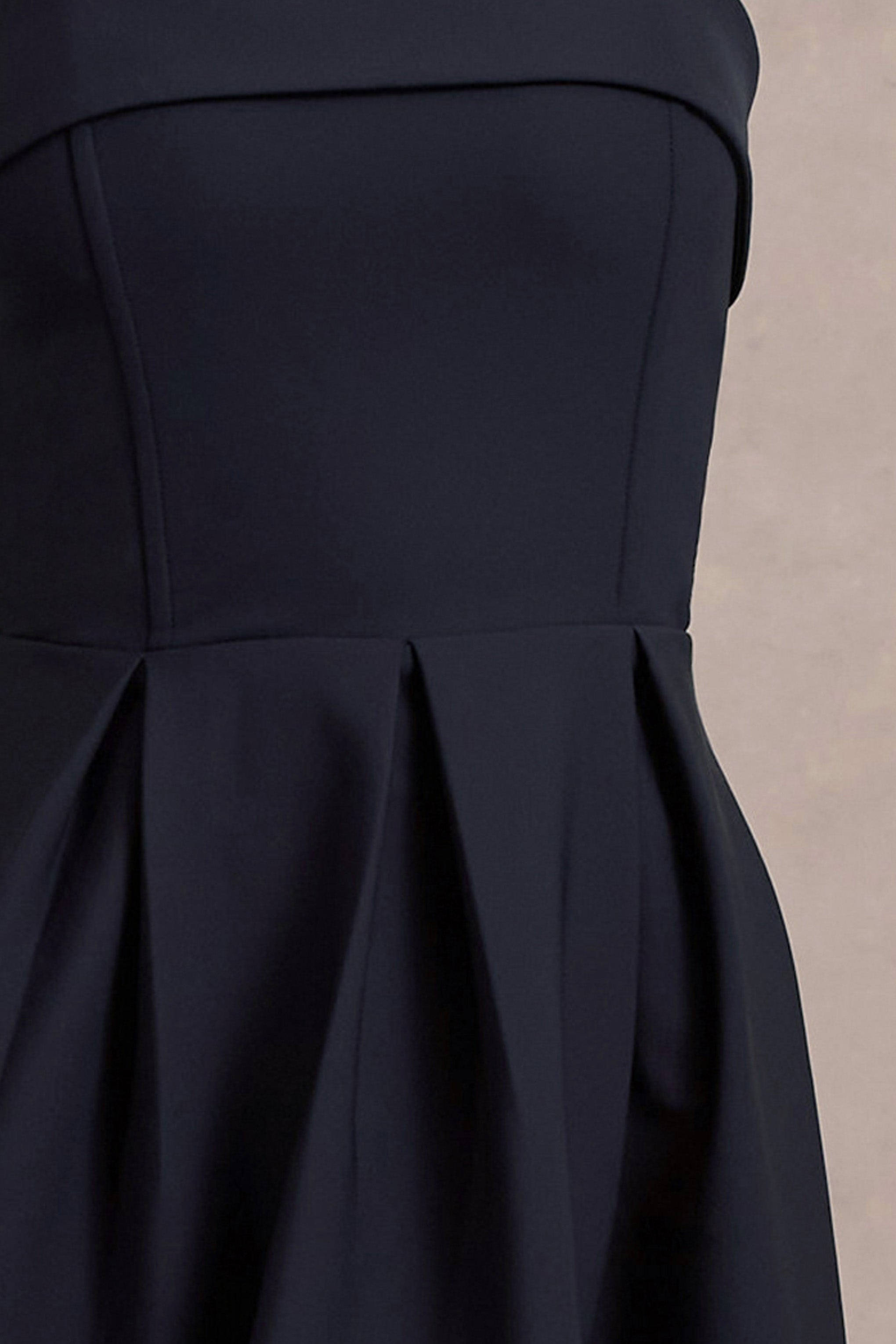 Annalise | Navy Bandeau Skater Midi Dress